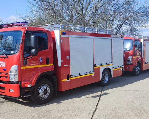 Emergency firefighting vehicle VP 3000-300 on ISUZU F14 chassis, four vehicles delivered to the Department for Emergency Situations of the Ministry of Internal Affairs of Serbia.Date of delivery 03/01/2024.