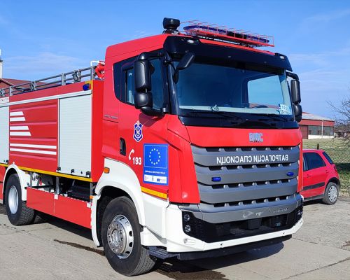 Fire engine VP 7000-200 on BMC TGR 4x2 L chassis, two vehicles delivered to UNDP. Date of delivery 26.02.2024