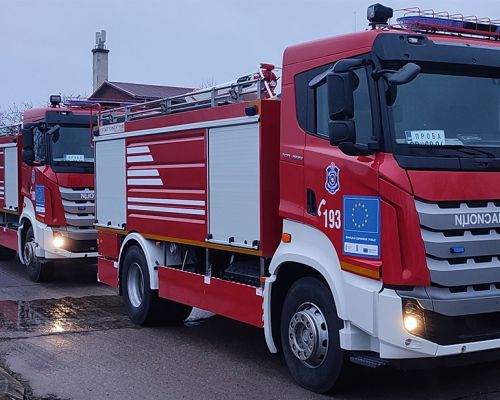 Fire engine VP 7000-200 on BMC TGR 4x2 L chassis, two vehicles delivered to UNDP. Date of delivery 15.12.2023.